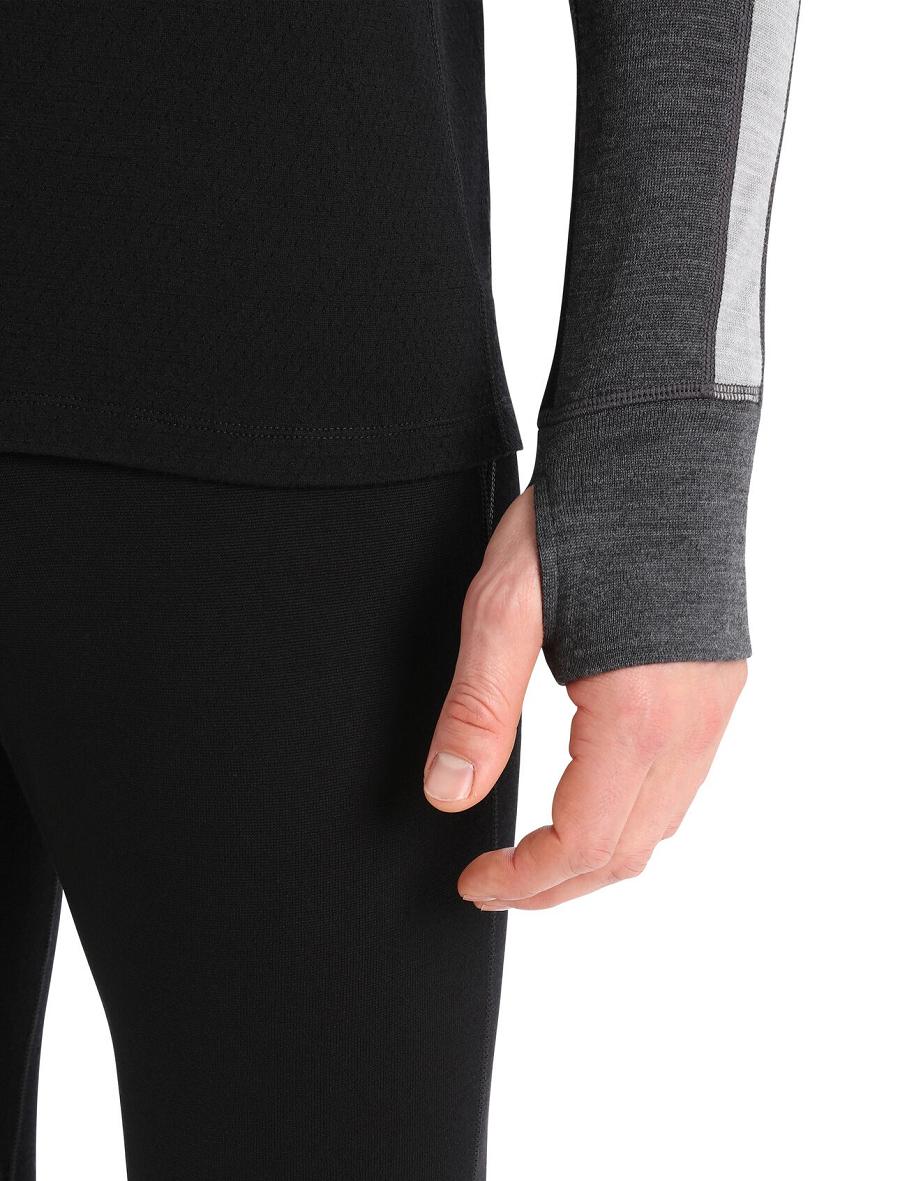 Jet Heather / Black Icebreaker 260 ZoneKnit™ Merino Long Sleeve Half Zip Men's Base Layers | AU 1325JPQJ